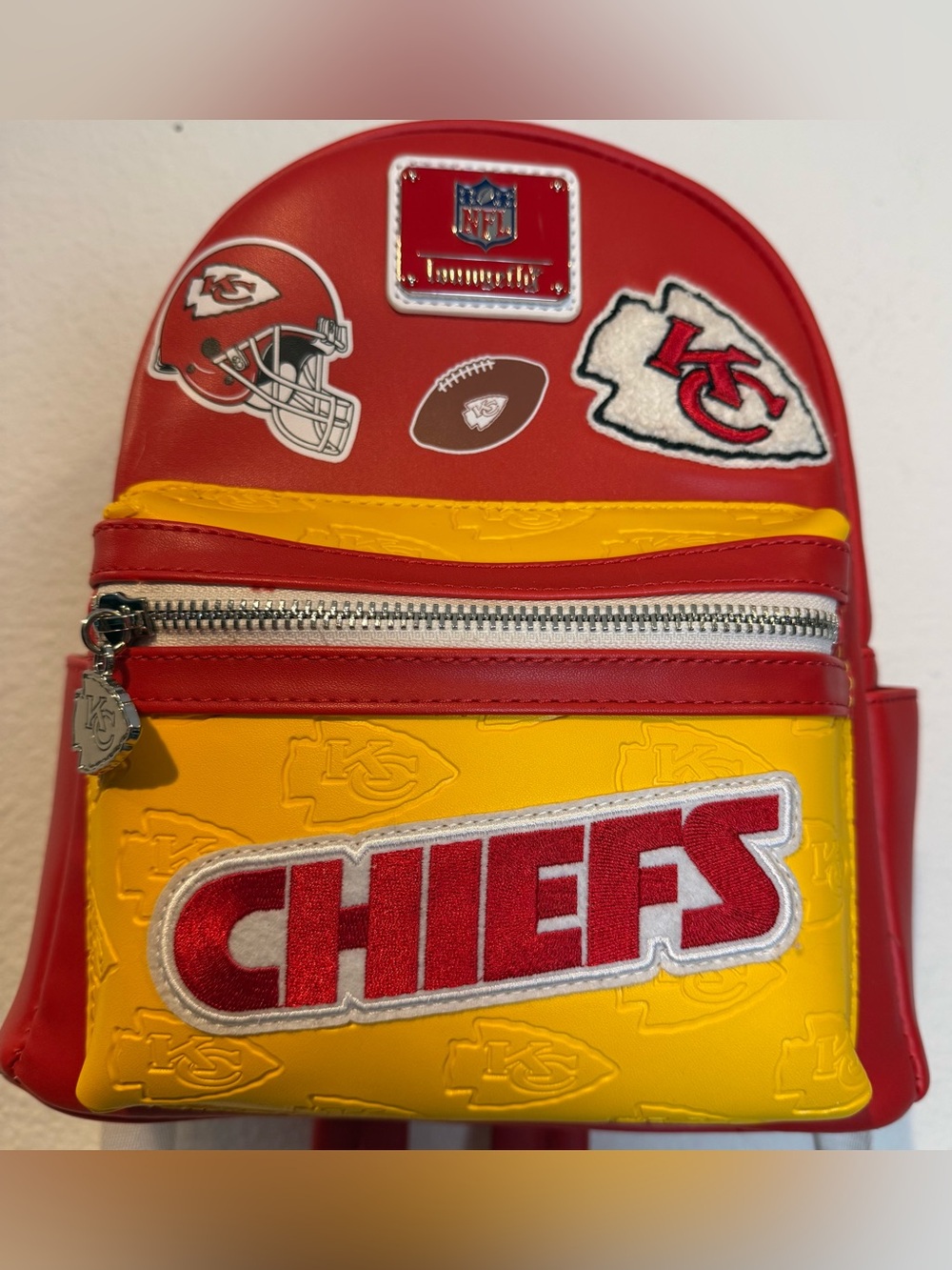 Loungefly Kansas City Chiefs NFL Mini Football Era Classic Red/Yellow Backpack